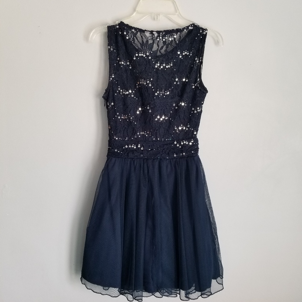 Navy Blue Cocktail Hoco/Formal Dress - Picture 2 of 5